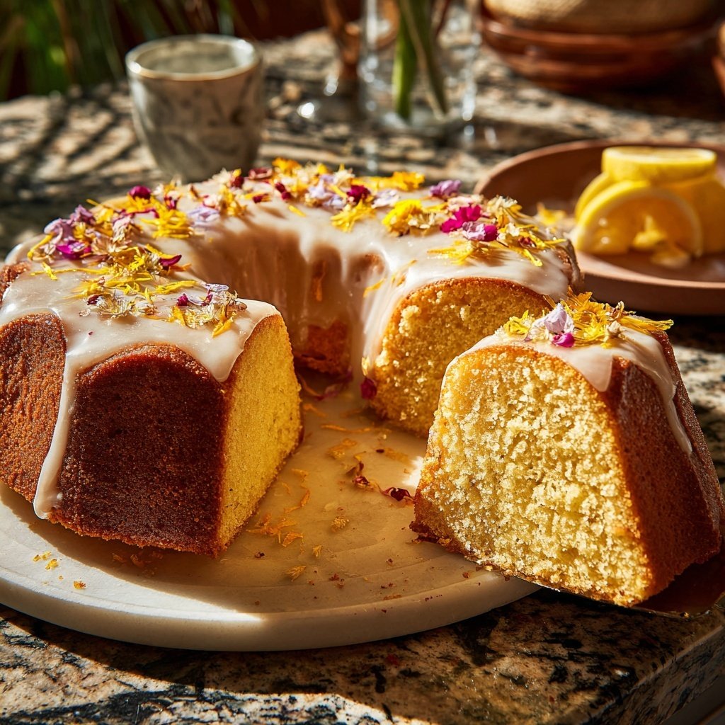 Herzförmiger Zitronenkuchen