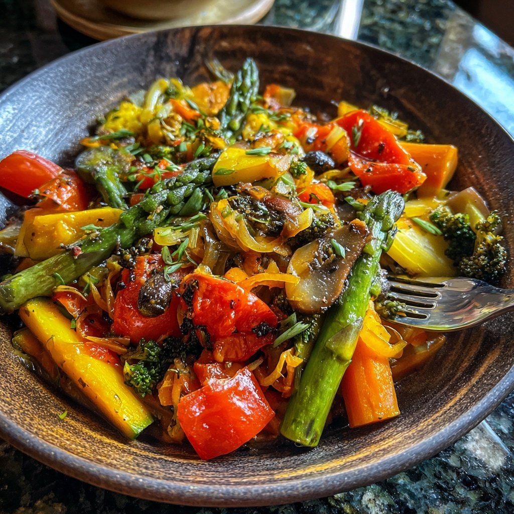 Abendessen mit Gemüsepfanne