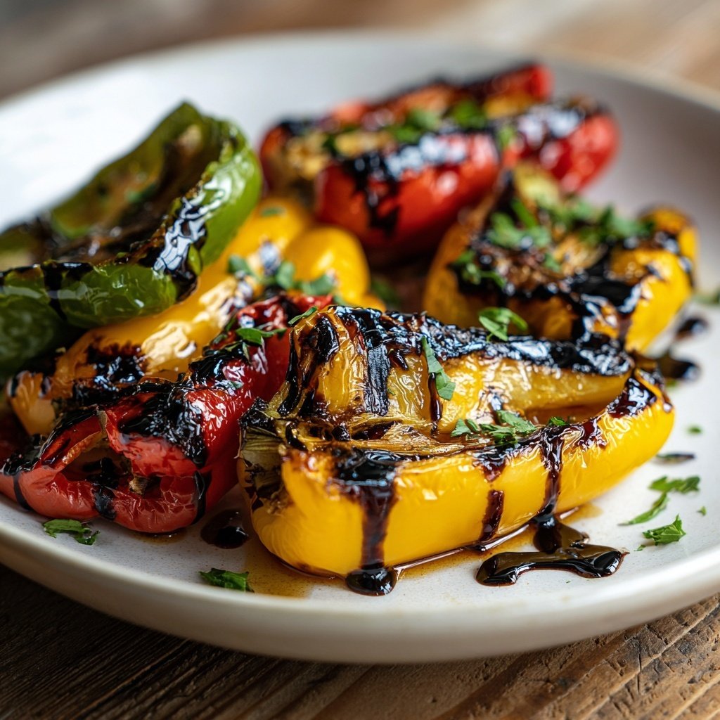 Gegrillte Paprika Mit Balsamico