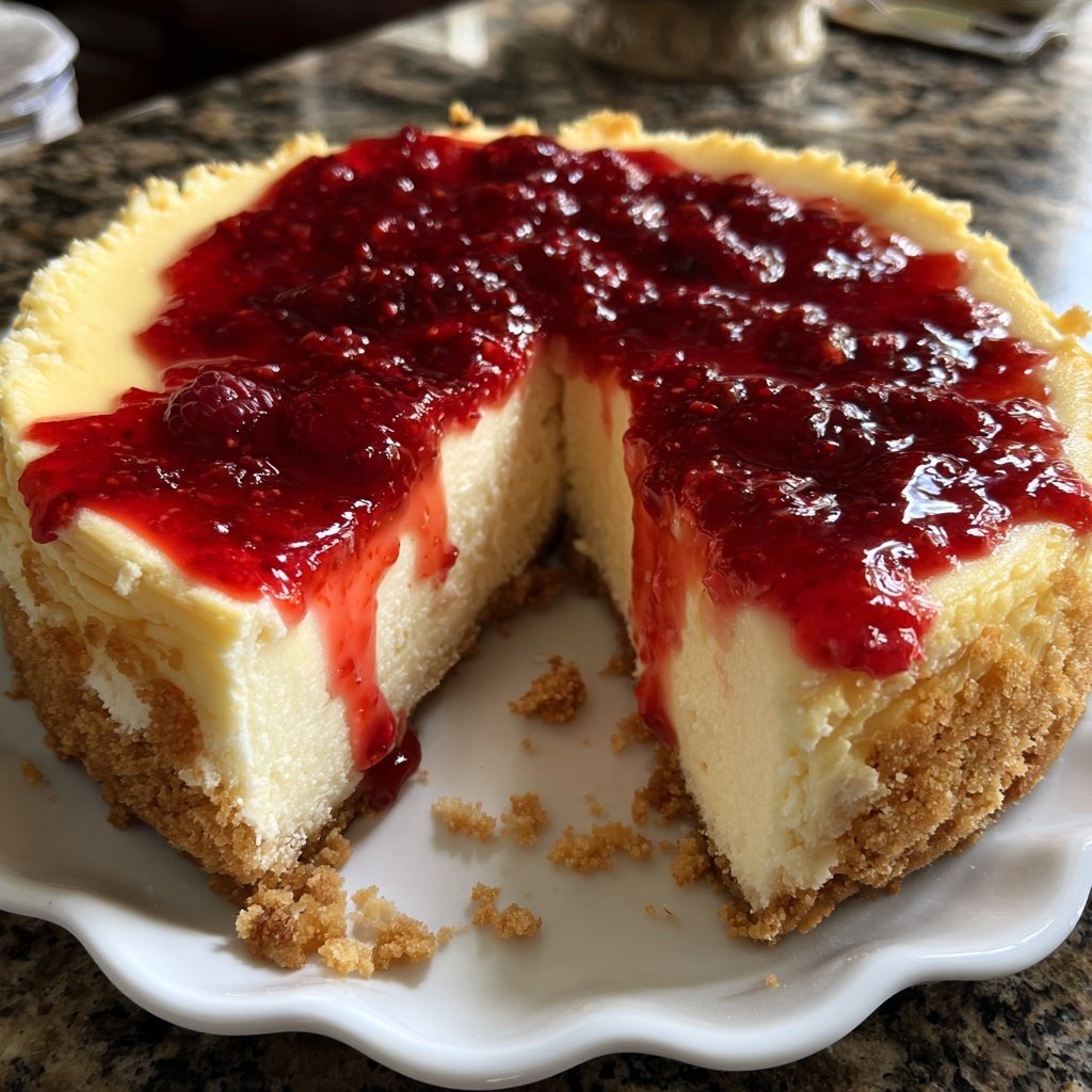 Cheesecake mit Himbeerspiegel