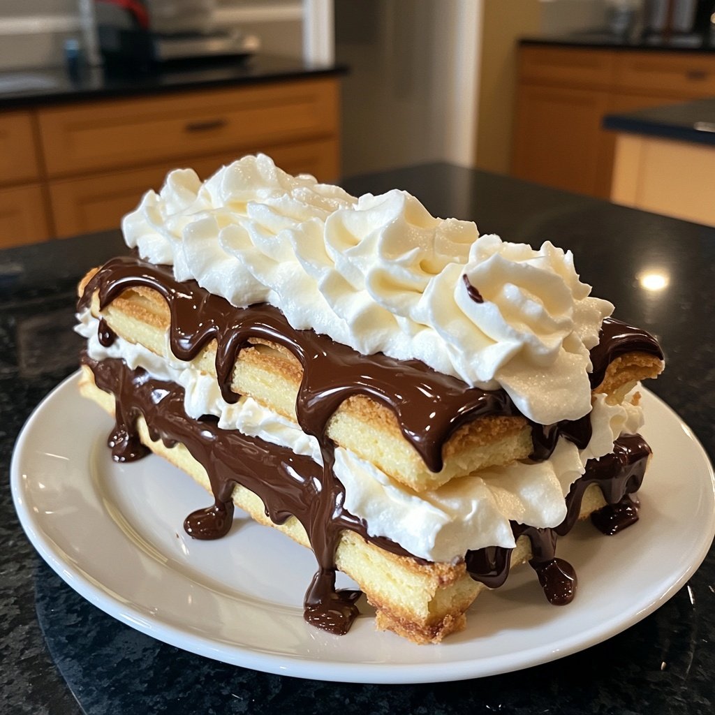 Eclair-Kuchen ohne Backen