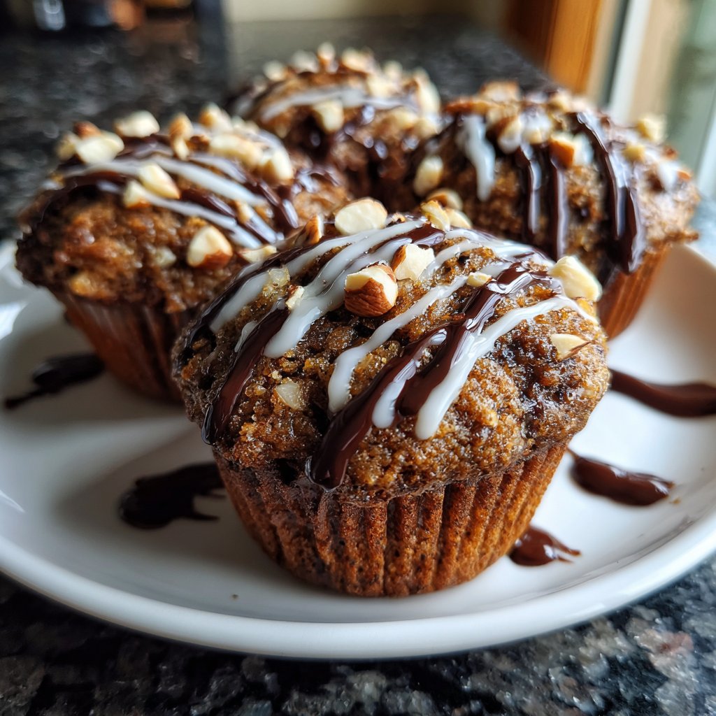 Muffins mit Kakao und Nüssen