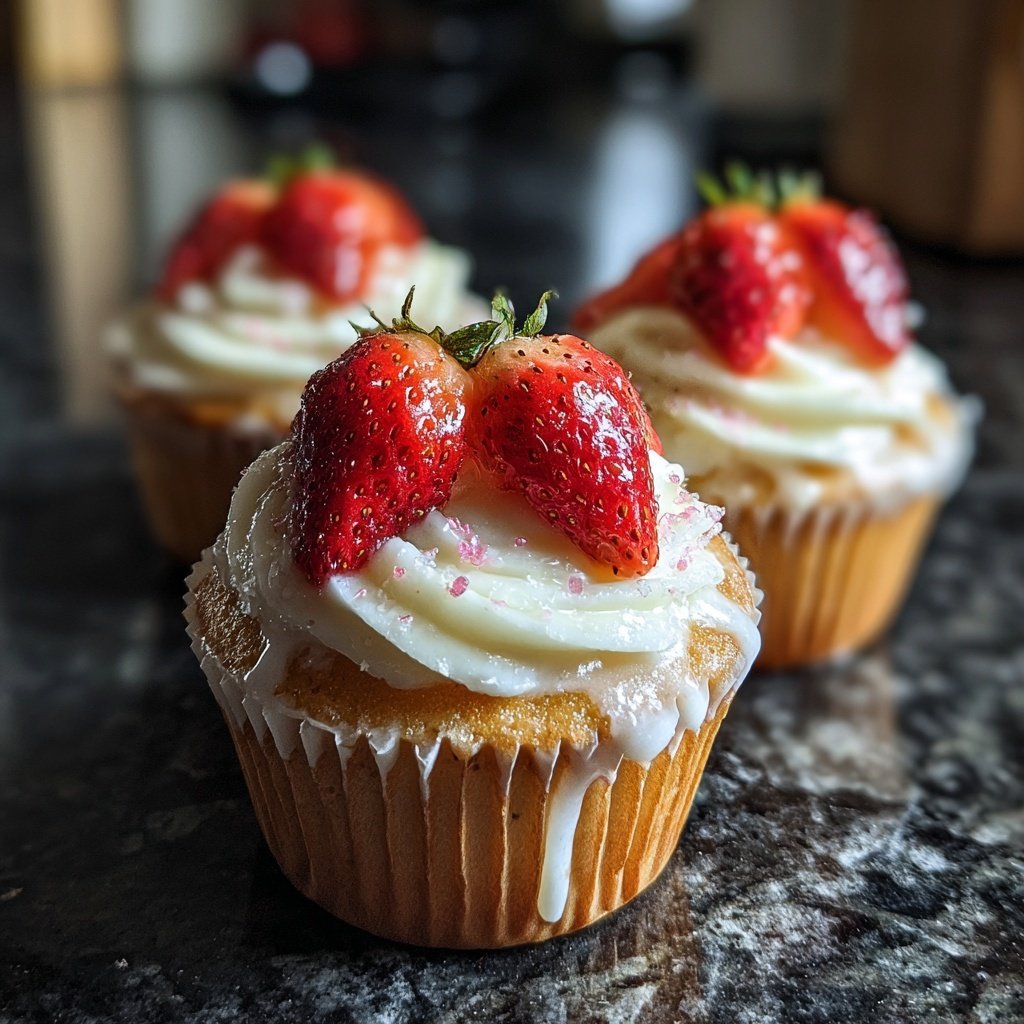 Erdbeer Vanille Cupcakes