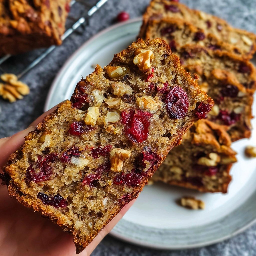 Einfaches Cranberry-Bananen-Nussbrot